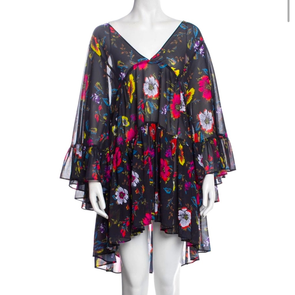 Alexander McQueen Acid Floral Mini Dress